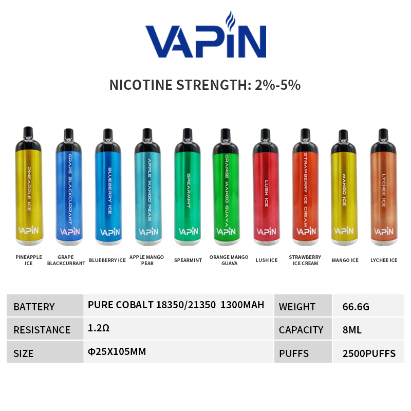 8ml E Liquid Vape Pen 5% Nicotine Liquid Disposable Mini E-Cigarette